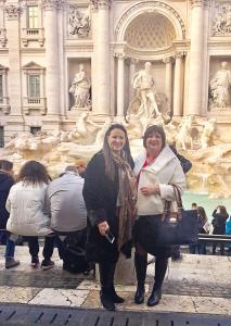 Ally from Iceland and Fiona on the way past the Trevi 